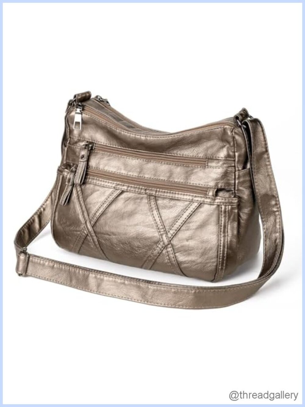 Small Crossbody Bag for Women Washed PU Leather Shoulder Purse Vegan